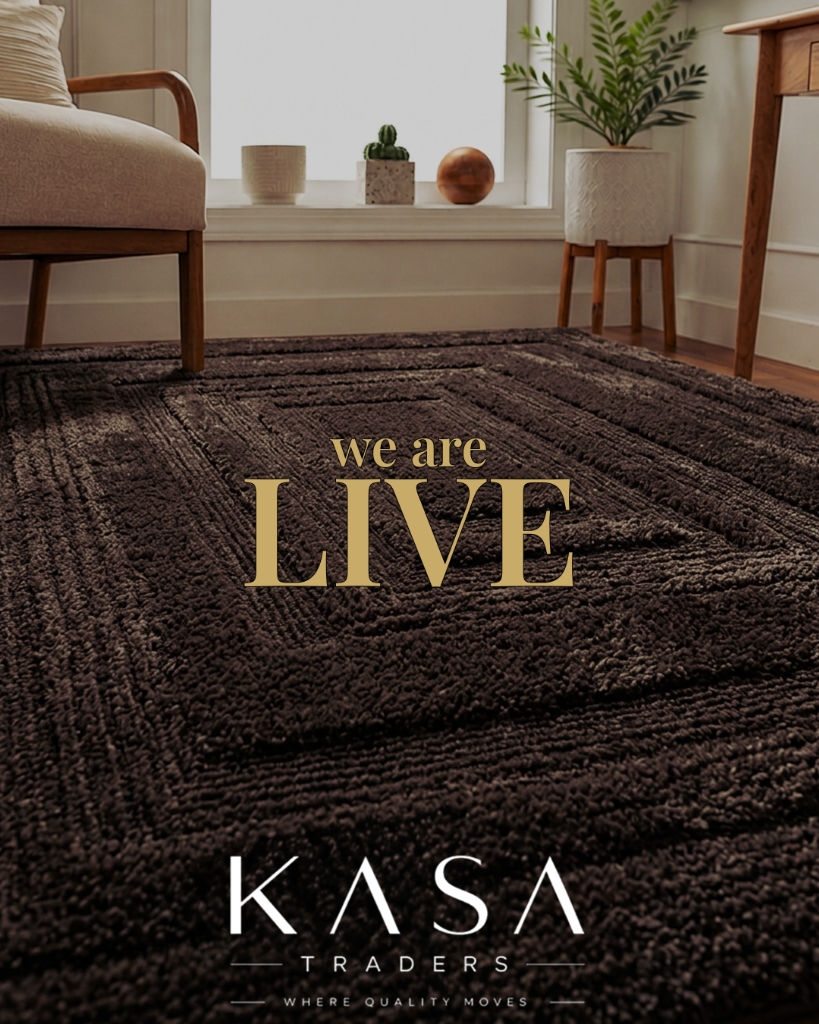 Kasa Traders textured embossed rug in dark espresso earth tone